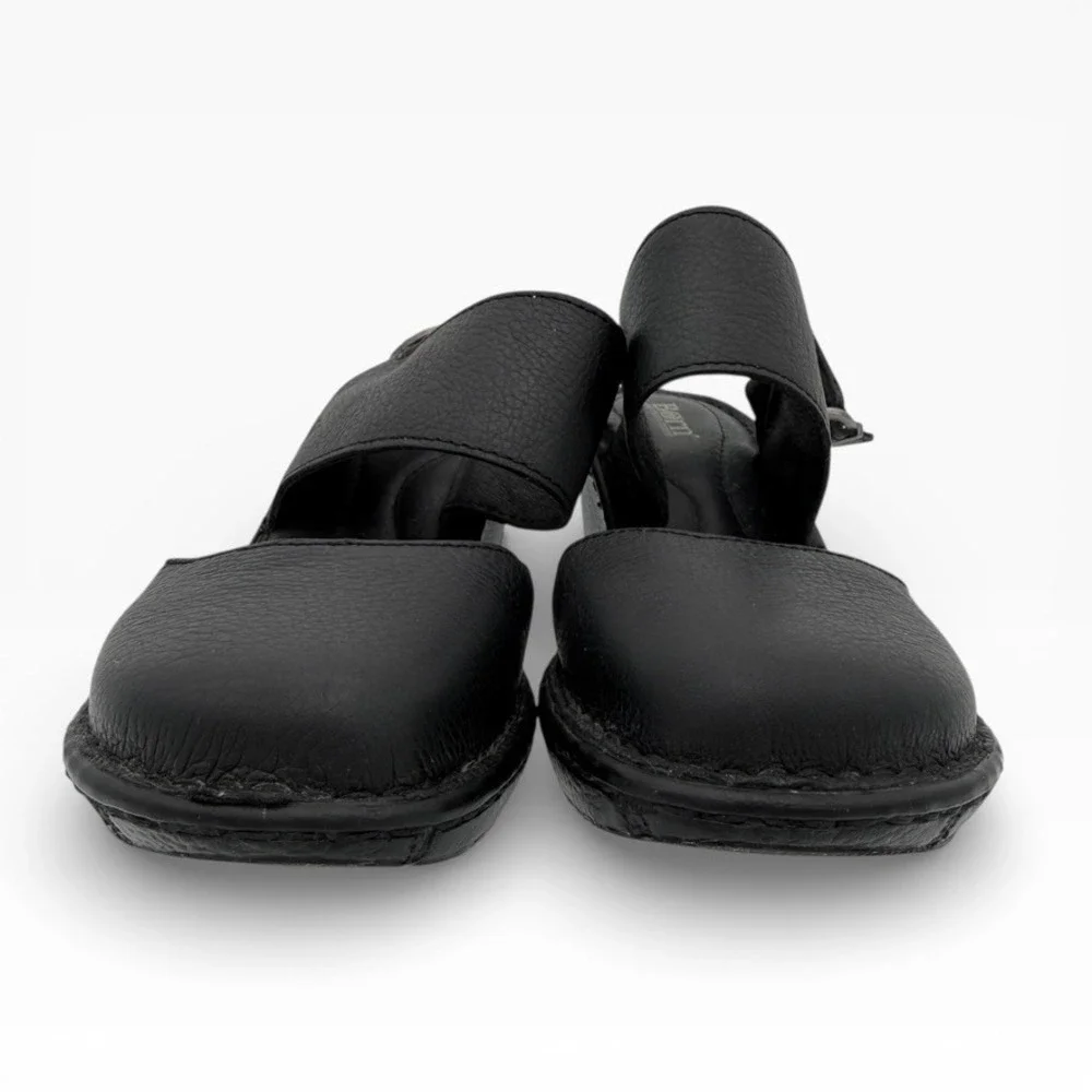Born Women's Black Leather Slingback Clogs‎ Comfort Shoes Size 8 NWOT